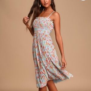 Ali & Jay Poolside Blue Floral Print Midi Dress